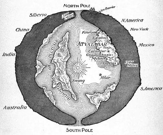 Hollow earth map